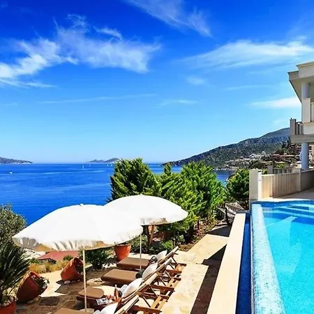 Four Spacious Bed Terraces & Infinity Pool With Sea Views Villa Kalkan